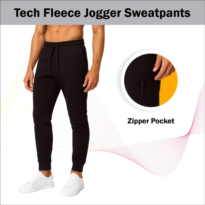 Men’s Tech Fleece Jogger Sweatpants (3 Pack) - Ideal for Training or Casual Wear
